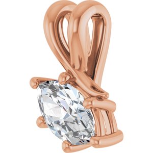 18K Rose Gold 8x4.5 mm Marquise Pendant Mounting – image 3