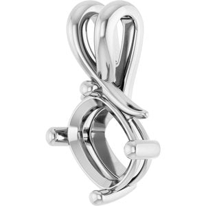 10K White Gold 8.5x6.5 mm Elongated Cushion Pendant Mounting – image 4