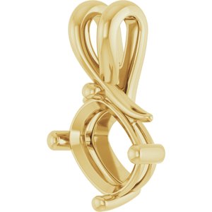 18K Yellow Gold 8.5x6.5 mm Elongated Cushion Pendant Mounting – image 4