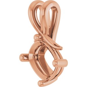 10K Rose Gold 8.5x6.5 mm Elongated Cushion Pendant Mounting – image 4