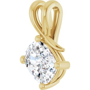 14K Yellow Gold 8.5x6.5 mm Elongated Cushion Pendant Mounting – image 3