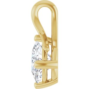 10K Yellow Gold 8.5x6.5 mm Elongated Cushion Pendant Mounting – image 5