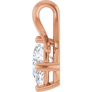 10K Rose Gold 8.5x6.5 mm Elongated Cushion Pendant Mounting – image 5