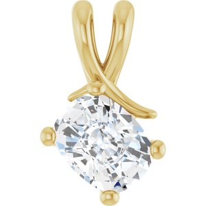 14K Yellow Gold 8.5x6.5 mm Elongated Cushion Pendant Mounting