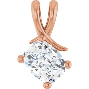 14K Rose Gold 8.5x6.5 mm Elongated Cushion Pendant Mounting