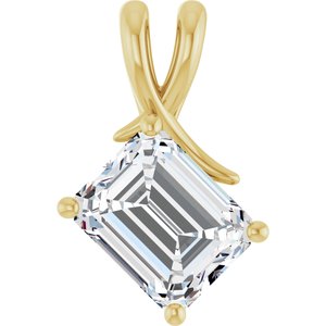 14K Yellow Gold 10x8 mm Emerald Pendant Mounting