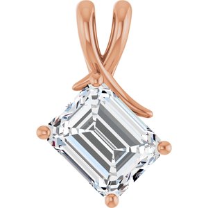 14K Rose Gold 10x8 mm Emerald Pendant Mounting