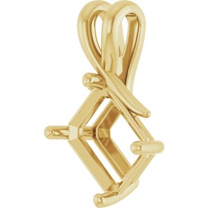 10K Yellow Gold 10x8 mm Emerald Pendant Mounting – image 4