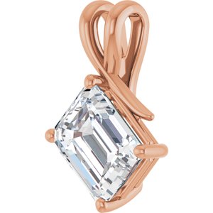 14K Rose Gold 10x8 mm Emerald Pendant Mounting – image 3