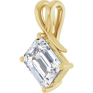 10K Yellow Gold 10x8 mm Emerald Pendant Mounting – image 3