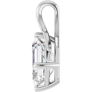 Continuum Sterling Silver 10x8 mm Emerald Pendant Mounting – image 5
