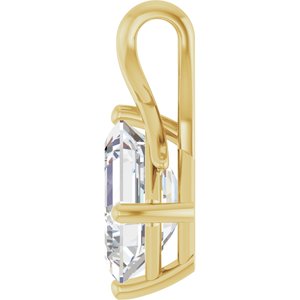 10K Yellow Gold 10x8 mm Emerald Pendant Mounting – image 5