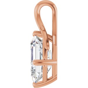 14K Rose Gold 10x8 mm Emerald Pendant Mounting – image 5
