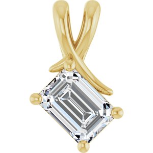 10K Yellow Gold 7x5 mm Emerald Pendant Mounting