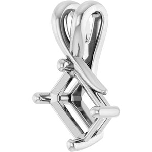 Platinum 7x5 mm Emerald Pendant Mounting – image 4