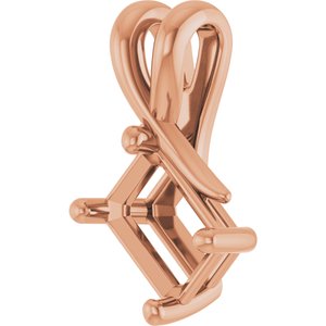 18K Rose Gold 7x5 mm Emerald Pendant Mounting – image 4