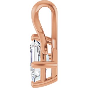 18K Rose Gold 7x5 mm Emerald Pendant Mounting – image 5