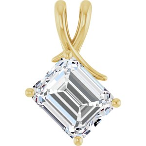 14K Yellow Gold 11x9 mm Emerald Pendant Mounting