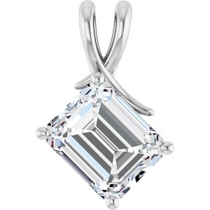 10K White Gold 11x9 mm Emerald Pendant Mounting