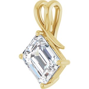 14K Yellow Gold 11x9 mm Emerald Pendant Mounting – image 3