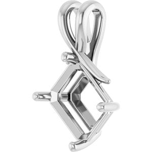 Sterling Silver 11x9 mm Emerald Pendant Mounting – image 4