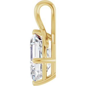 18K Yellow Gold 11x9 mm Emerald Pendant Mounting – image 5
