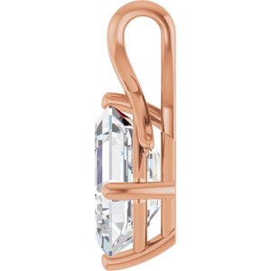 18K Rose Gold 11x9 mm Emerald Pendant Mounting – image 5