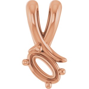14K Rose Gold 5x3 mm Oval Pendant Mounting – image 2