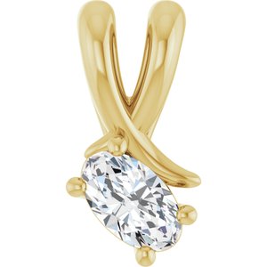 18K Yellow Gold 5x3 mm Oval Pendant Mounting