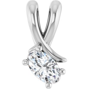 10K White Gold 5x3 mm Oval Pendant Mounting