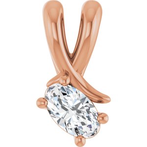 18K Rose Gold 5x3 mm Oval Pendant Mounting