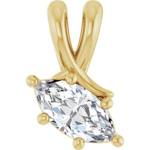 14K Yellow Gold 8x4 mm Marquise Pendant Mounting