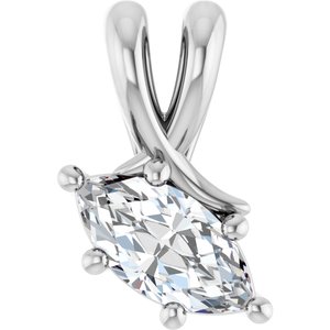 14K White Gold 8x4 mm Marquise Pendant Mounting