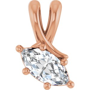 10K Rose Gold 8x4 mm Marquise Pendant Mounting