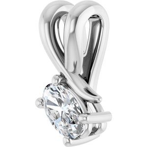 10K White Gold 5x3 mm Oval Pendant Mounting – image 3