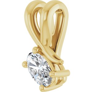 18K Yellow Gold 5x3 mm Oval Pendant Mounting – image 3