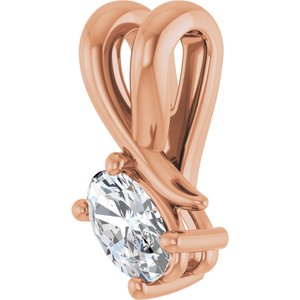 10K Rose Gold 5x3 mm Oval Pendant Mounting – image 3