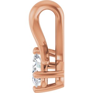 18K Rose Gold 5x3 mm Oval Pendant Mounting – image 5