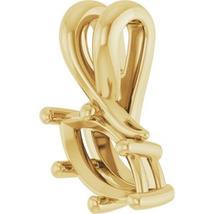 10K Yellow Gold 8x4 mm Marquise Pendant Mounting – image 4