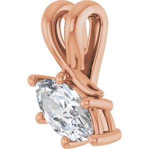 10K Rose Gold 8x4 mm Marquise Pendant Mounting – image 3