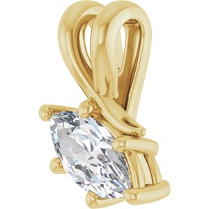 10K Yellow Gold 8x4 mm Marquise Pendant Mounting – image 3