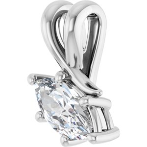 18K White Gold 8x4 mm Marquise Pendant Mounting – image 3