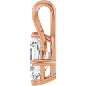 10K Rose Gold 8x6 mm Emerald Pendant Mounting – image 5