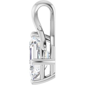 Continuum Sterling Silver 8x6 mm Emerald Pendant Mounting – image 5
