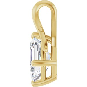 14K Yellow Gold 8x6 mm Emerald Pendant Mounting – image 5