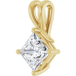 18K Yellow Gold 7 mm Square Pendant Mounting – image 3