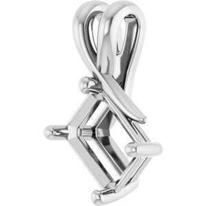 Sterling Silver 8x6 mm Emerald Pendant Mounting – image 4