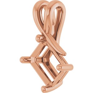 18K Rose Gold 8x6 mm Emerald Pendant Mounting – image 4