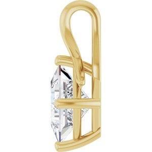 14K Yellow Gold 7 mm Square Pendant Mounting – image 5