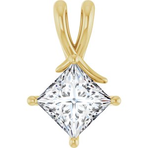 10K Yellow Gold 7 mm Square Pendant Mounting